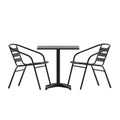 Set tavolo Emma e Oliver quadrato 27,5'' in alluminio per interni ed esterni con 2 sedie con schienale a doghe