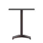 Flash Furniture Lila Set da tavolo quadrato da 23,5'' in alluminio per interni ed esterni con 2 sedie con schienale a doghe