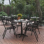 Flash Furniture Lila Ensemble de Table Carrée en Aluminium de 31,5 po pour l'Intérieur et l'Extérieur avec 4 Chaises à Dossier à Lattes