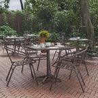 Flash Furniture Lila Ensemble de Table Carrée en Aluminium de 31,5 po pour l'Intérieur et l'Extérieur avec 4 Chaises à Dossier à Lattes