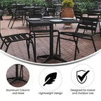 Flash Furniture Lila Ensemble de Table Carrée en Aluminium de 31,5 po pour l'Intérieur et l'Extérieur avec 4 Chaises à Dossier à Lattes