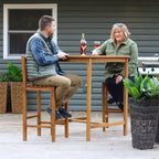 Set da bar da esterno Sunnydaze in teak a 3 pezzi - Marrone