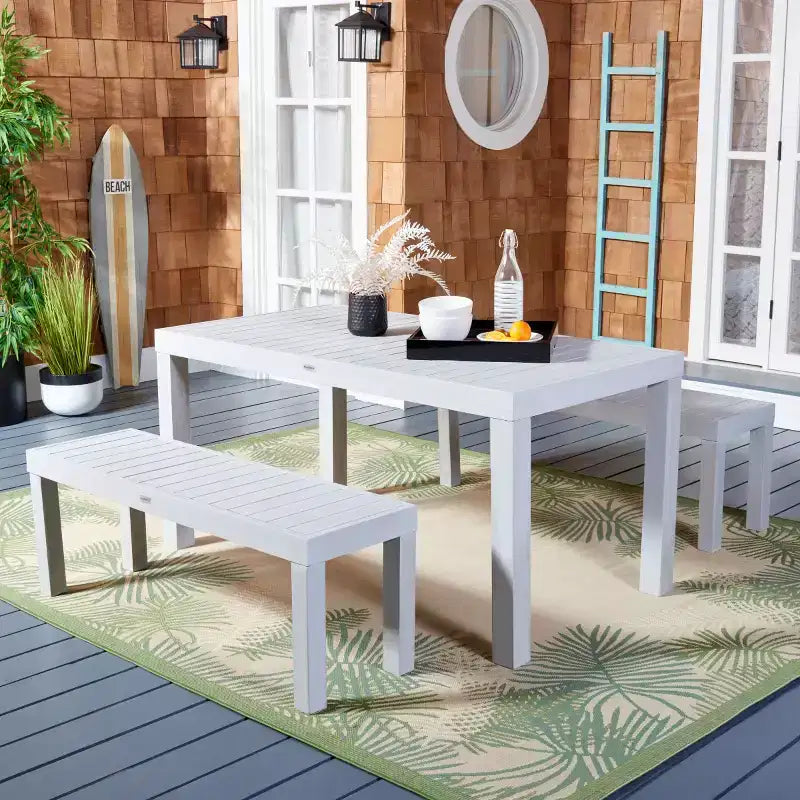Set di Tre Pezzi Dario con Due Panche - Interno/Esterno - PAT7029 - Safavieh