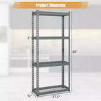 1/2/3/4 PEZZI Scaffale Metallico a 4 Ripiani Carico Pesante Scaffale per Stoccaggio in Filo Metallico con Piedini Antiscivolo Grigio