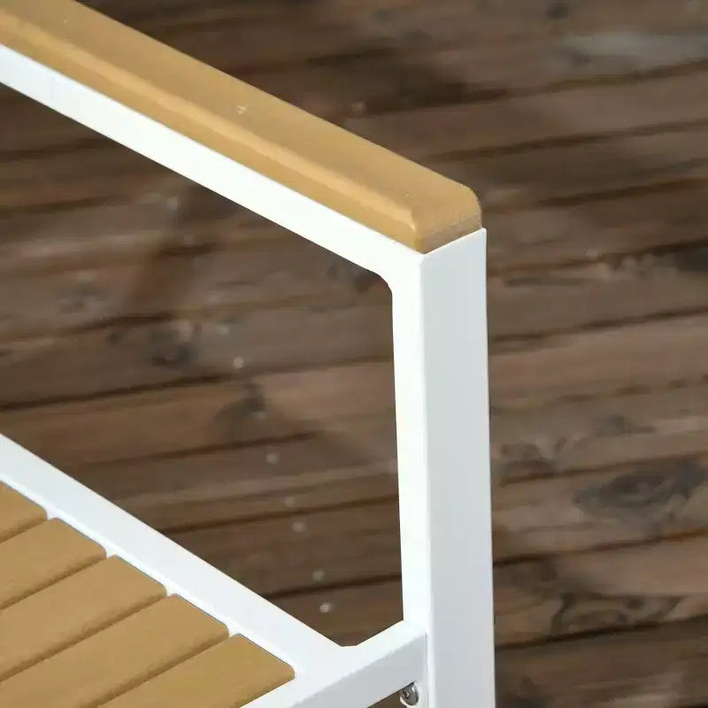 Outsunny Set da 5 Pezzi Tavolo e Sedie da Esterno, Set da Pranzo per Patio in Alluminio per 4 Persone con Tavolo da Pranzo in HDPE con Foro per Ombrellone Giallo