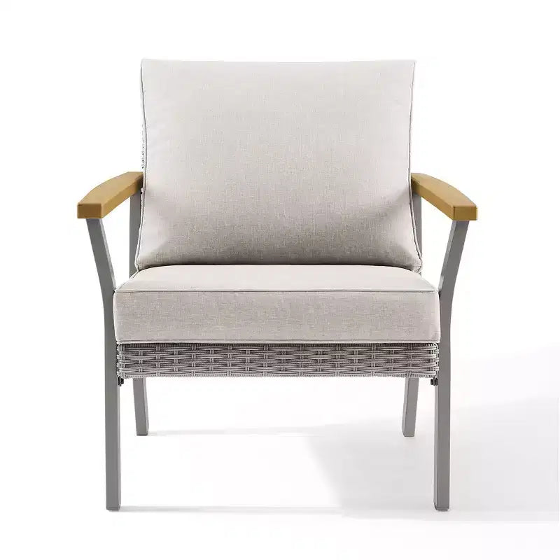 SONGMICS HOME Collection Sencillo - Ensemble de mobilier de patio 3 pièces, 2 chaises longues et 1 table basse, Mobilier d'extérieur, Gris et Beige