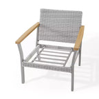 SONGMICS HOME Collection Sencillo - Ensemble de mobilier de patio 3 pièces, 2 chaises longues et 1 table basse, Mobilier d'extérieur, Gris et Beige