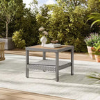 SONGMICS HOME Collection Sencillo - Ensemble de mobilier de patio 3 pièces, 2 chaises longues et 1 table basse, Mobilier d'extérieur, Gris et Beige