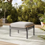 SONGMICS HOME Collection Sencillo - Ensemble de mobilier de patio 8 pièces 1 table basse 2 petites tables basses 1 causeuse 2 chaises longues et 2 poufs Beige