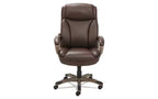 Sedia direzionale alta Veon Series in pelle rigenerata, supporta fino a 125 kg, sedile/schienale marrone, base in bronzo