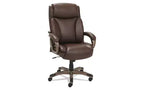 Sedia direzionale alta Veon Series in pelle rigenerata, supporta fino a 125 kg, sedile/schienale marrone, base in bronzo