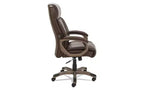 Sedia direzionale alta Veon Series in pelle rigenerata, supporta fino a 125 kg, sedile/schienale marrone, base in bronzo