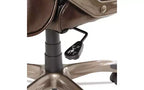 Sedia direzionale alta Veon Series in pelle rigenerata, supporta fino a 125 kg, sedile/schienale marrone, base in bronzo
