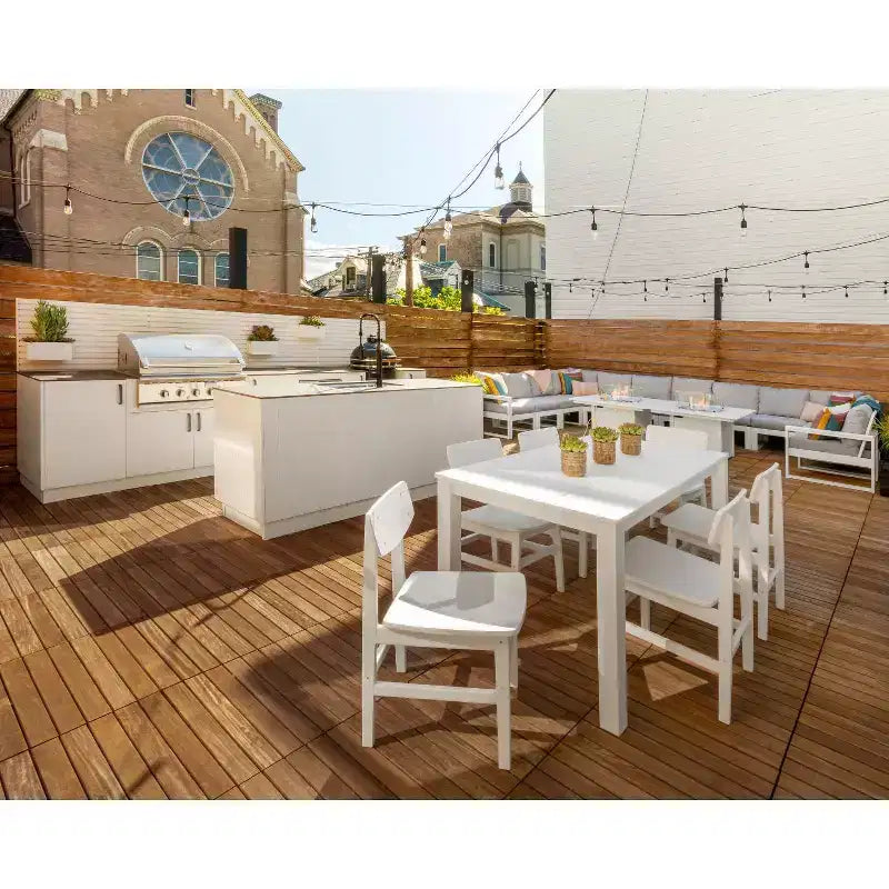 POLYWOOD Set da pranzo da esterno con 7 sedie Urban Modern Studio e tavolo Parsons