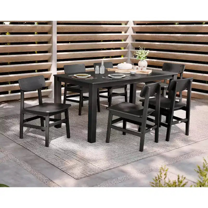 POLYWOOD Set da pranzo da esterno con 7 sedie Urban Modern Studio e tavolo Parsons