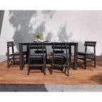 Set da pranzo da esterno POLYWOOD 7 pezzi con sedie Modern Studio Plaza e tavolo Parsons