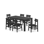 POLYWOOD 7pc Modern Studio Plaza Chairs and Parsons Table Outdoor Patio Dining Set