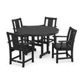 POLYWOOD 5pc Prairie Round Farmhouse Outdoor Patio Dining Set
