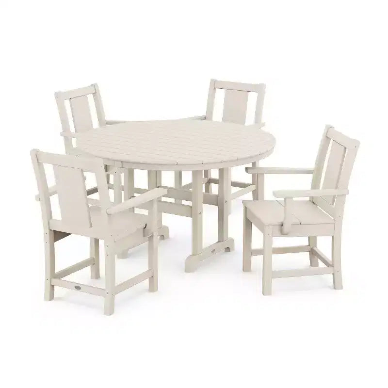 POLYWOOD Ensemble de salle à manger extérieur 5 pièces Prairie Round Farmhouse