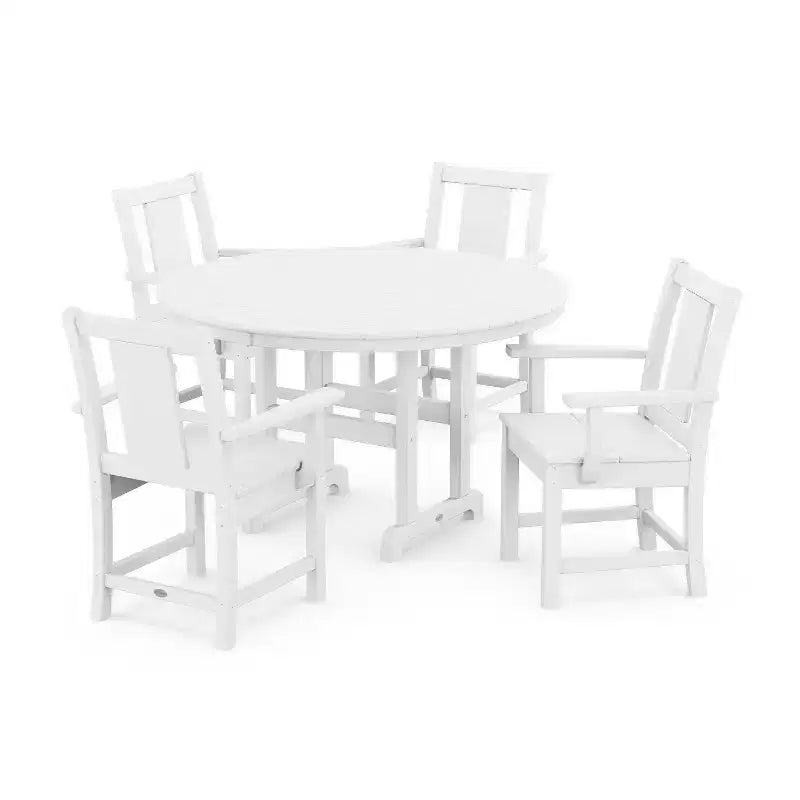POLYWOOD Ensemble de salle à manger extérieur 5 pièces Prairie Round Farmhouse