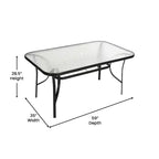 Set da pranzo da esterno Flash Furniture Brazos da 7 pezzi di livello commerciale con tavolo da esterno in vetro temperato e 6 sedie con sedili e schienali in materiale Flex Comfort
