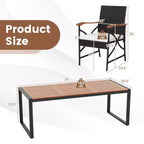 Set da Pranzo da Esterno in Rattan Costway da 9 Pezzi con Tavolo in Legno di Acacia, Foro per Ombrellone da 1,9"