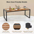 Set da Pranzo da Esterno in Rattan Costway da 9 Pezzi con Tavolo in Legno di Acacia, Foro per Ombrellone da 1,9"