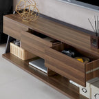 Mobile TV Alan in noce moderno con 3 cassetti da 73 pollici di Furniture of America