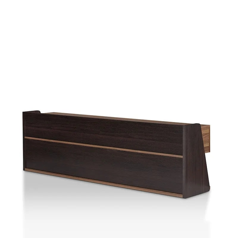 Mobile TV Alan in noce moderno con 3 cassetti da 73 pollici di Furniture of America