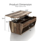Tavolino da caffè Rere Rustic di Furniture of America, 104 cm, con piano sollevabile