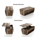 Tavolino da caffè Rere Rustic di Furniture of America, 104 cm, con piano sollevabile