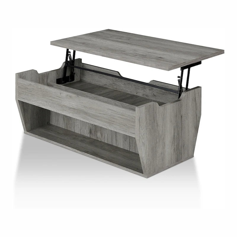 Tavolino da caffè Rere Rustic di Furniture of America, 104 cm, con piano sollevabile