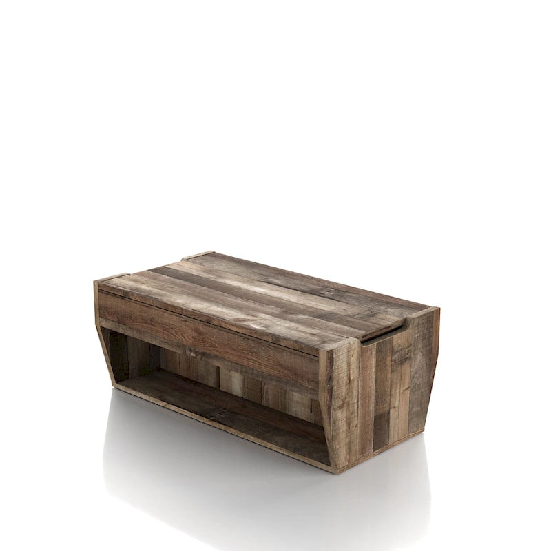 Tavolino da caffè Rere Rustic di Furniture of America, 104 cm, con piano sollevabile