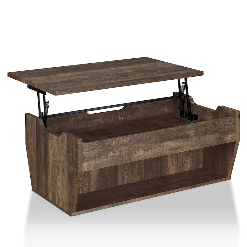 Tavolino da caffè Rere Rustic di Furniture of America, 104 cm, con piano sollevabile