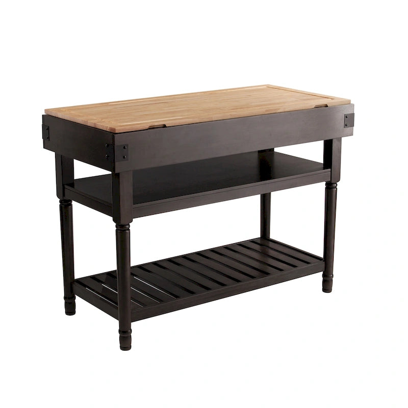 SEI Furniture Woodson Isola Cucina Contenitore Grigia Transizionale