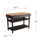 SEI Furniture Woodson Isola Cucina Contenitore Grigia Transizionale
