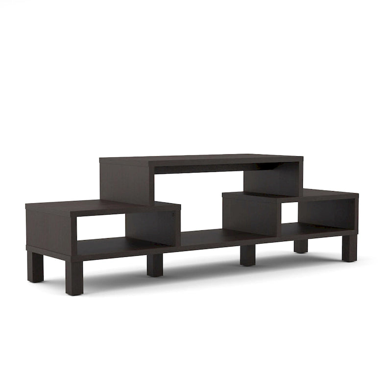 Mobile TV Moderno Rami a 3 Ripiani con Finitura Espresso di Furniture of America, Elegante Console Multimediale per l'Intrattenimento del Soggiorno