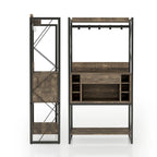 Étagère de boulanger DH BASIC industrielle en chêne recyclé de 170 cm avec 6 emplacements pour bouteilles de vin par Denhour