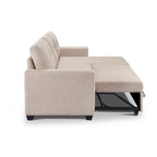 Divano Letto Componibile con Chaise Longue Capitonnè e Contenitore