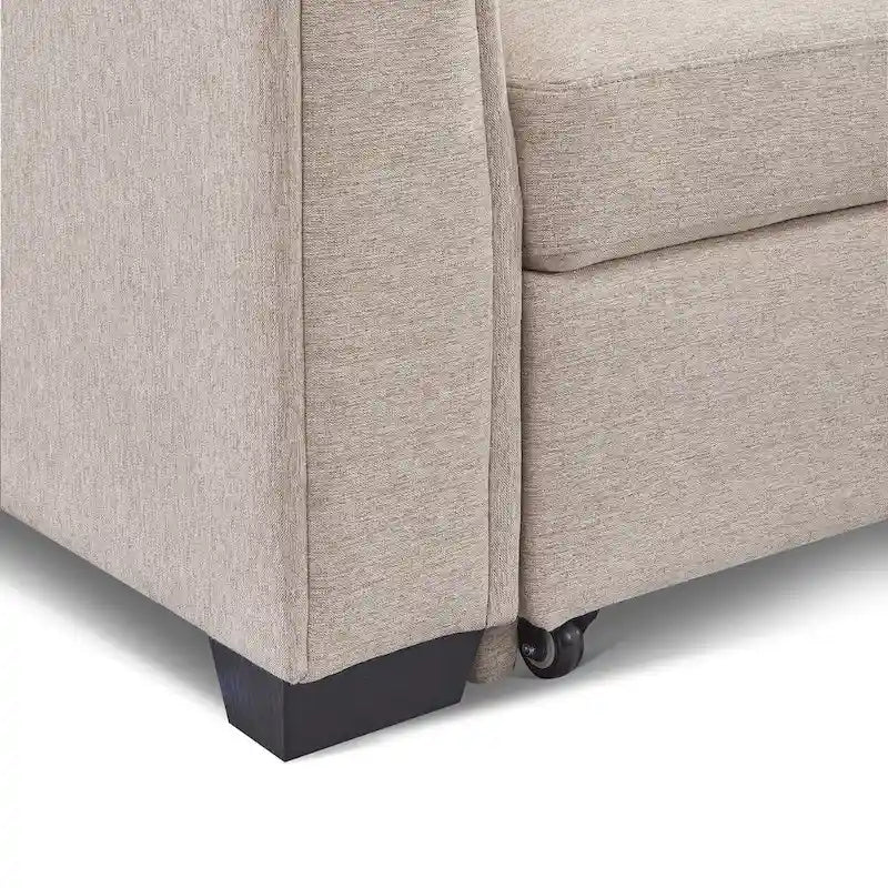 Divano Letto Componibile con Chaise Longue Capitonnè e Contenitore