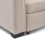 Divano Letto Componibile con Chaise Longue Capitonnè e Contenitore