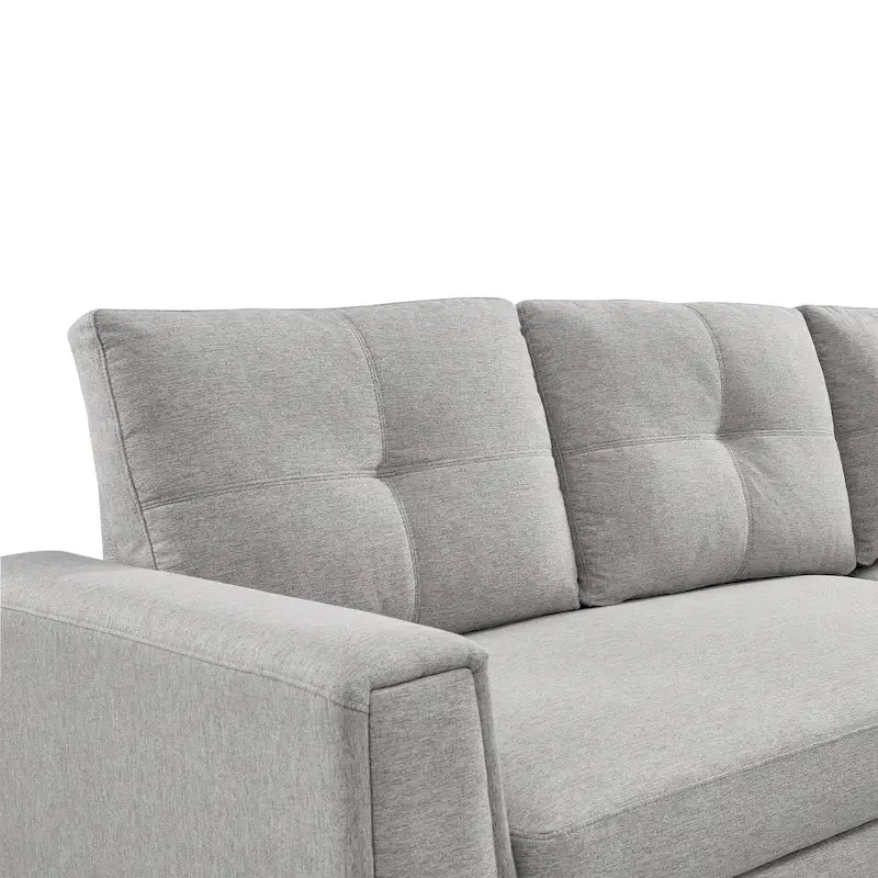 Divano Letto Componibile con Chaise Longue Capitonnè e Contenitore