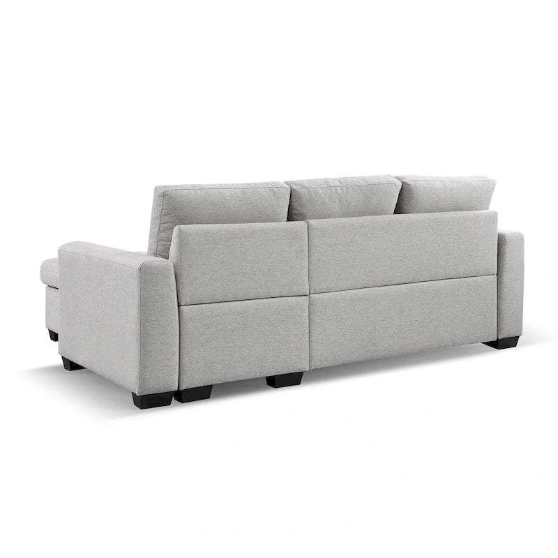 Divano Letto Componibile con Chaise Longue Capitonnè e Contenitore