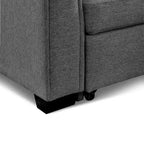 Divano Letto Componibile con Chaise Longue Capitonnè e Contenitore
