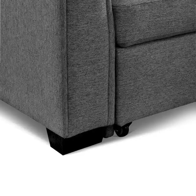Divano Letto Componibile con Chaise Longue Capitonnè e Contenitore