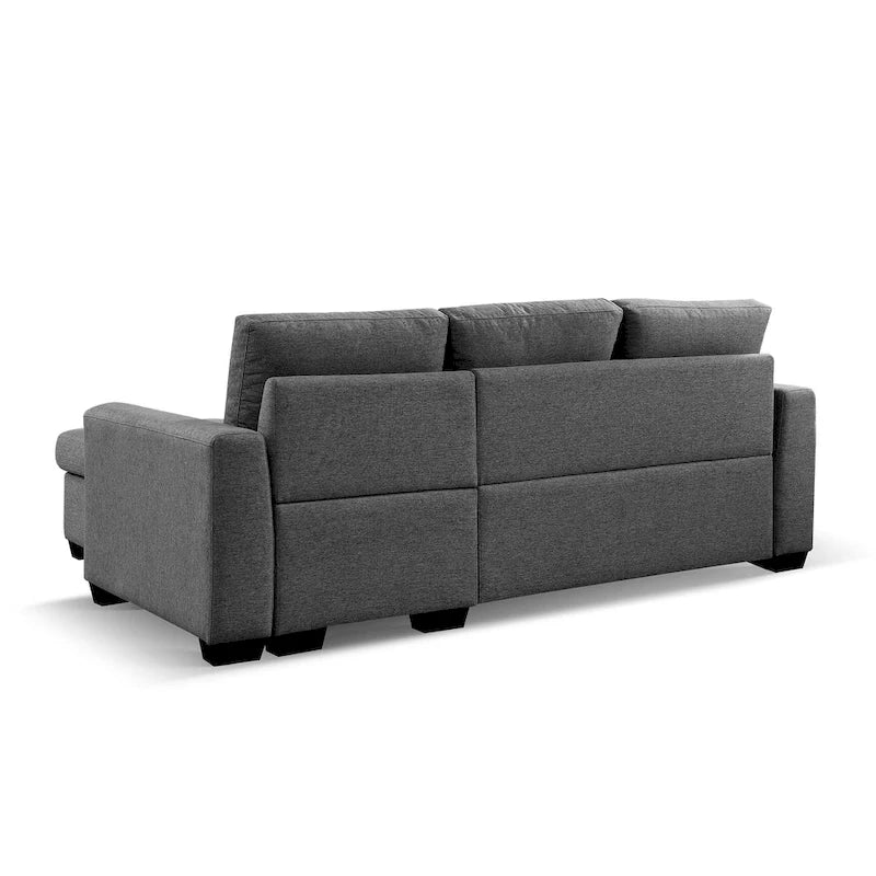 Divano Letto Componibile con Chaise Longue Capitonnè e Contenitore