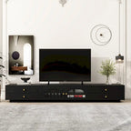Mobile TV di Lusso da 86 pollici, con ante in vetro scanalato e quattro cassetti - 15,70 x 86,60 x 12,80