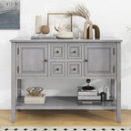 Console Vintage Série Cambridge avec Tiroirs et Placards - 15.00 x 46.00 x 34.00