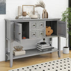 Console Vintage Série Cambridge avec Tiroirs et Placards - 15.00 x 46.00 x 34.00