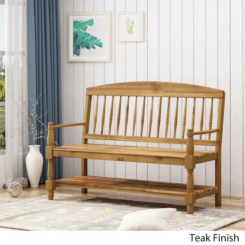 Panca Lennon in Legno di Acacia con Mensola di Christopher Knight Home